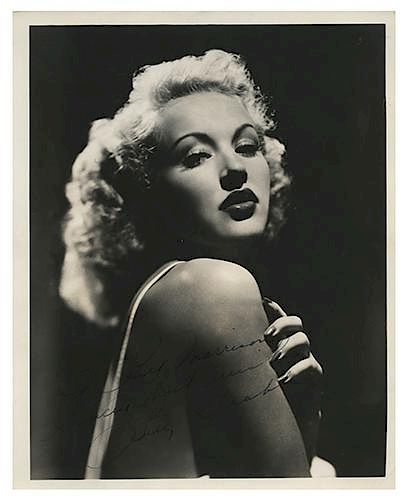INSCRIBED AND SIGNED BETTY GRABLE 386853