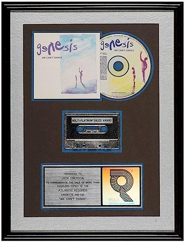 GENESIS WE CAN T DANCE RIAA PLATINUM 3868bc