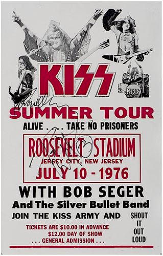 KISS 1976 AUTOGRAPHED SUMMER TOUR 38695c