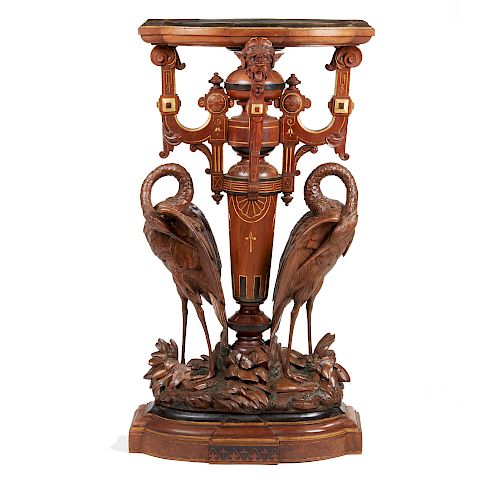 AMERICAN VICTORIAN CRANE FORM PEDESTAL,