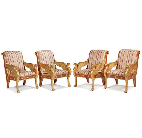 FOUR REGENCY STYLE ARMCHAIRSFour