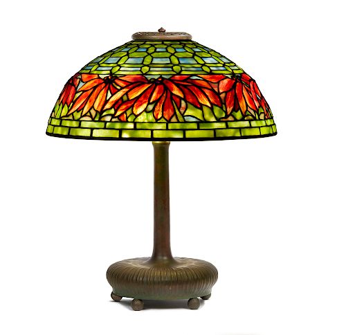 TIFFANY STUDIOS POINSETTIA TABLE 38699a