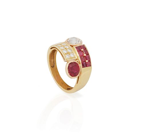 18K RUBY AND DIAMOND RING18k ruby