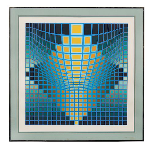 LITHOGRAPH, VICTOR VASARELY (1906-1997)Framed