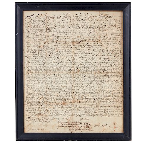 1733 COLONIAL LAND GRANTFramed 386c02