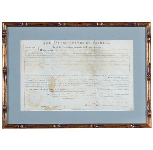 MILLARD FILLMORE 1852 LAND GRANTFramed 386c12