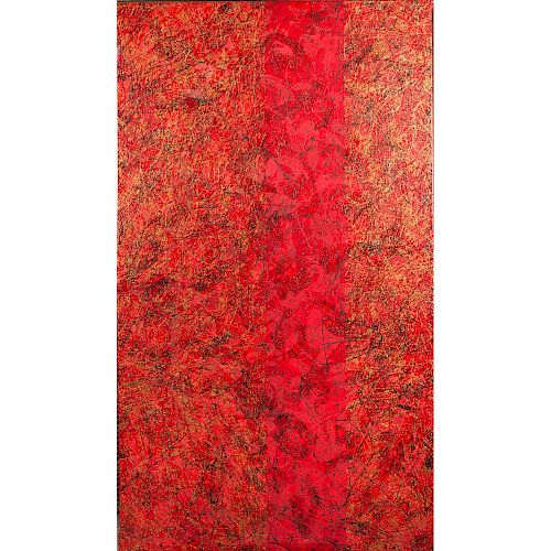 JANICE GRIFFITH PAINTING RED CROSSING Unframed 386c20