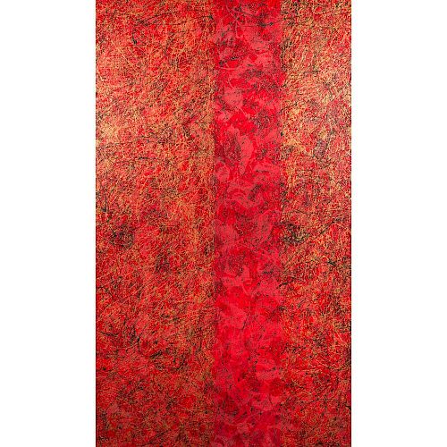 JANICE GRIFFITH PAINTING RED CROSSING Unframed 386c21