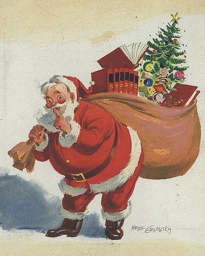 SANTA CLAUSE WITH BOOKS AND CHRISTMAS 386c70