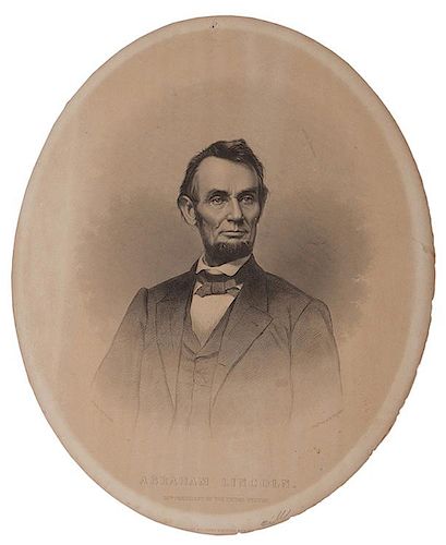 ANTIQUE ENGRAVED PORTRAIT OF LINCOLN Lincoln  386cb4
