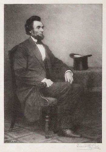 ANTIQUE ENGRAVED PORTRAIT OF LINCOLN Lincoln  386cb3