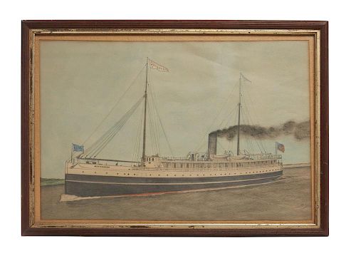 FRED BROWN DRAWING OF THE STEAMER  386cfa