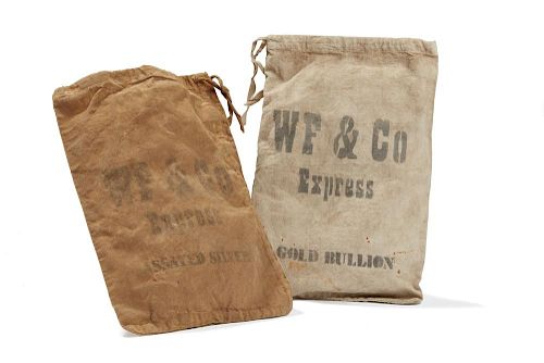 TWO WELLS FARGO GOLD/SILVER CLOTH