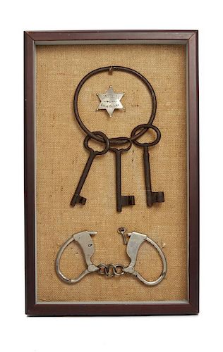 IOWA CONSTABLE HANDCUFFS AND KEYSFramed 386d02