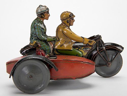 ANTIQUE TIN LITHO MOTORCYCLEAntique 386d87