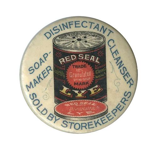 RED SEAL LYE ROUND CELLULOID POCKET 386ea1
