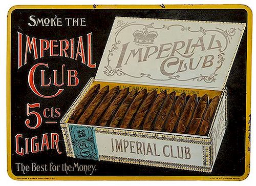 IMPERIAL CLUB EMBOSSED TIN CIGAR