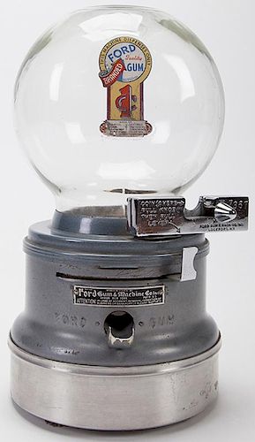 ONE CENT FORD GUMBALL MACHINE NUMBER 386efd