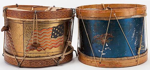 PAIR OF ANTIQUE PATRIOTIC SNARE 386f23