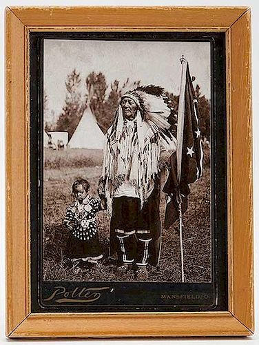 CABINET CARD PORTRAIT OF NATIVE AMERICAN