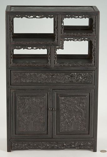 ASIAN HARDWOOD MINIATURE CABINETAsian