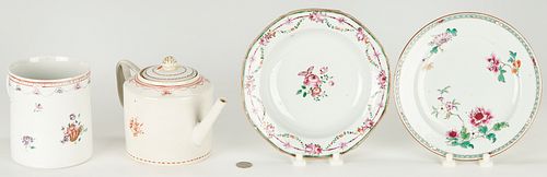 4 CHINESE EXPORT FAMILLE ROSE PORCELAIN