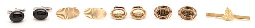 4 PAIRS CUFFLINKS 18K GOLD TIE 386f50