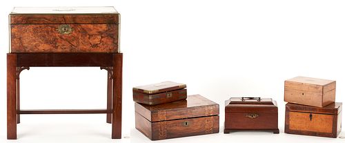 6 CONTINENTAL WOODEN BOXES INCL.