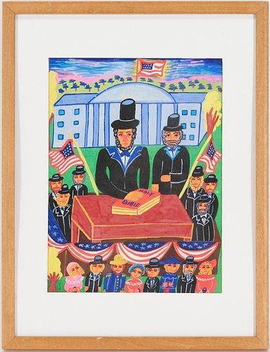 MALCAH ZELDIS FOLK ART PAINTING  386fa7