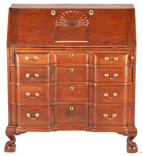 AMERICAN MAHOGANY BLOCK FRONT CHIPPENDALE 386fbd