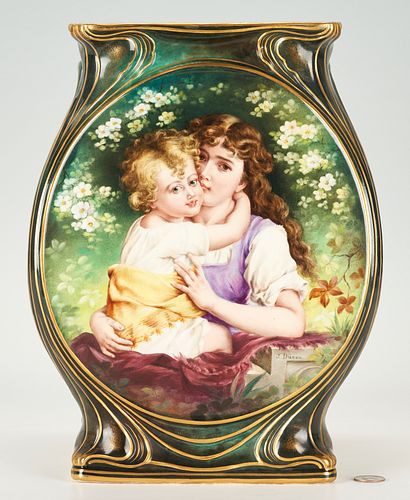 LARGE ROYAL BONN PORCELAIN PORTRAIT 386fcb