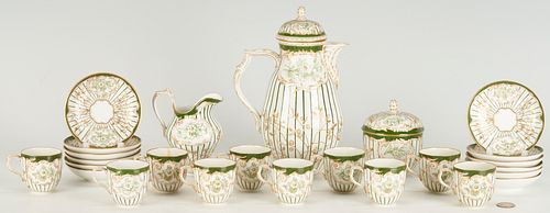 KPM PORCELAIN GREEN GOLD COFFEE 386fd6