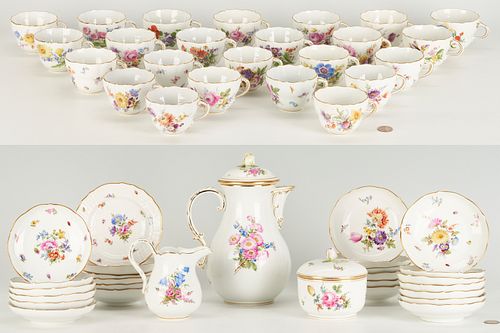 53 PCS. MEISSEN PORCELAIN COFFEE/TEA