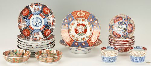 17 ASSORTED IMARI PORCELAIN DINNERWARE 386ff3