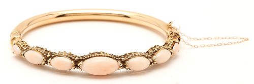 14K PINK OPAL BANGLE BRACELETLadies 386ff9