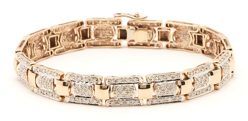 10K GOLD DIAMOND LINK BRACELETLadies 387002