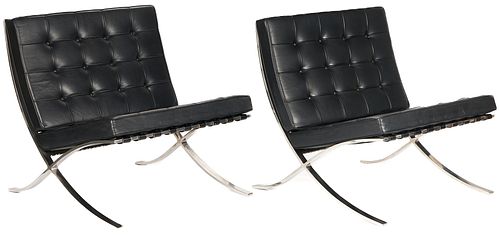 PAIR 1960S KNOLL BARCELONA BLACK 387030