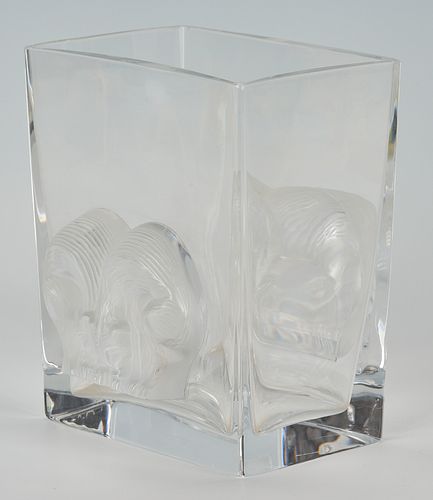 LALIQUE ASMARA RECTANGULAR GLASS VASELalique