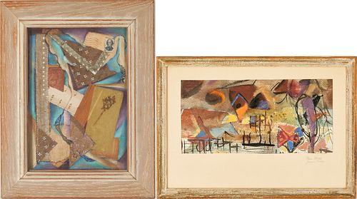 2 ABSTRACT PAINTINGS, MILDRED NEESE