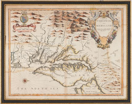 JOHN SPEED 1676 MAP OF VIRGINIA,