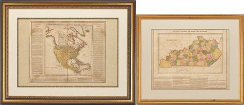 2 FRAMED HISTORICAL MAPS, NORTH