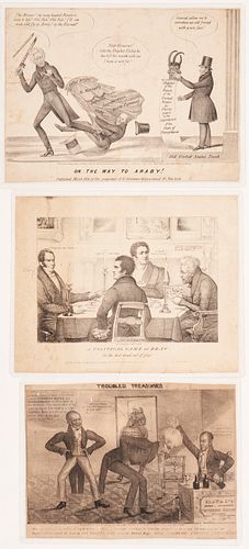 3 ANDREW JACKSON BANK WAR CARTOONS  38708b