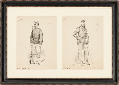 PAIR OF H A OGDEN INK DRAWINGS  38709c