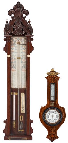 2 19TH C. BAROMETERS: MARQUETRY