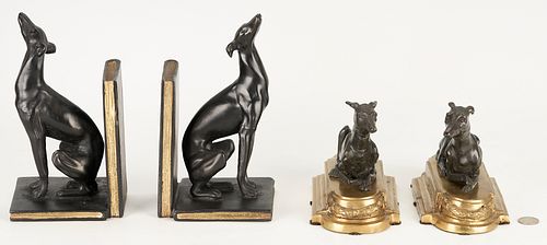 2 PAIRS OF WHIPPET BOOKENDSTwo 3870f1