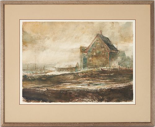 CARL SUBLETT NEW ENGLAND WATERCOLOR  3870f5