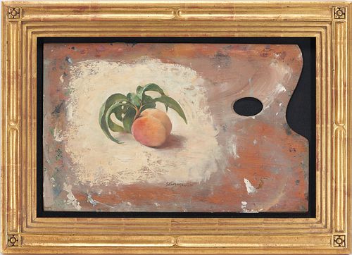 BURTON SILVERMAN OIL, PEACHES ON PALETTE