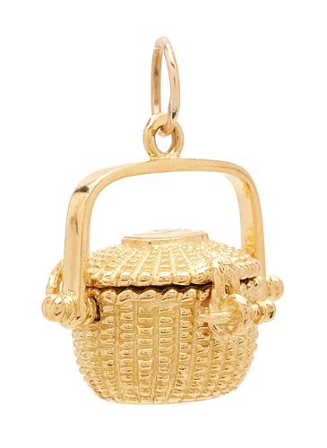 18K BASKET CHARMLadies 18K yellow