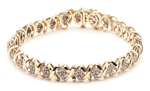 10K GOLD DIAMOND BRACELETLadies 3872e6