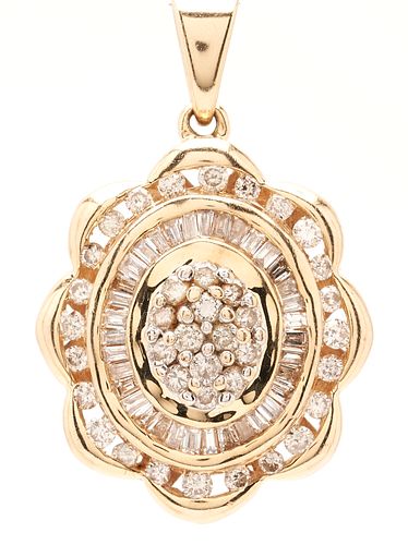 14K GOLD DIAMOND NECKLACE PENDANTLadies 3872fc